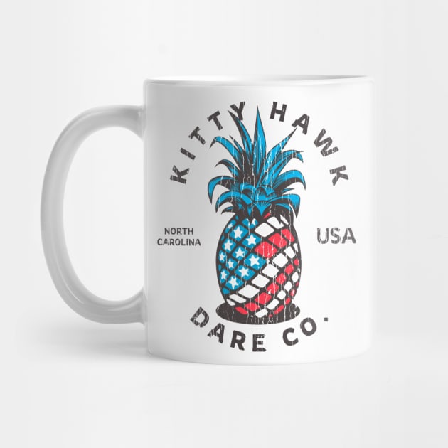 Kitty Hawk, NC Summertime Vacationing Patriotic Pineapple by Contentarama